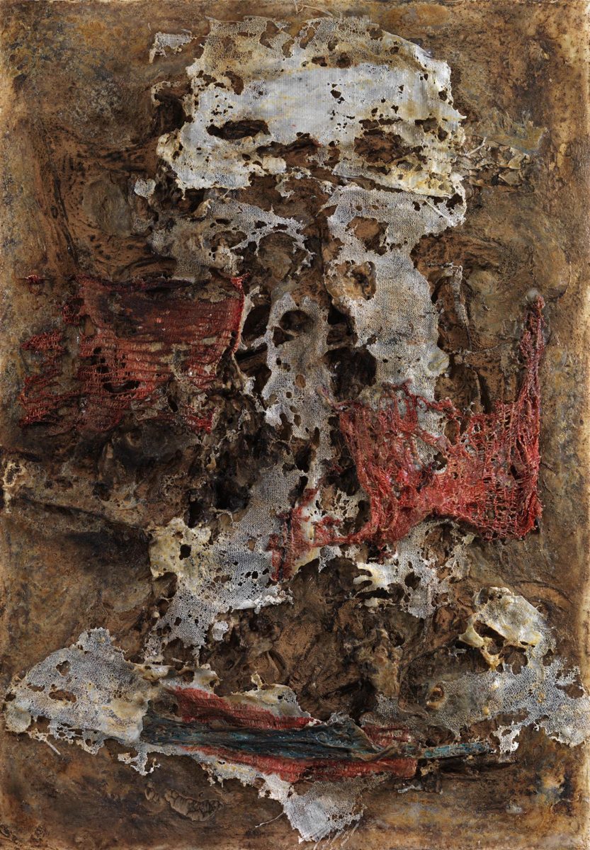 Mixed Media on canvas. Burned materials- resins -plastic -  earth and  cement. Dimensions:  70X100